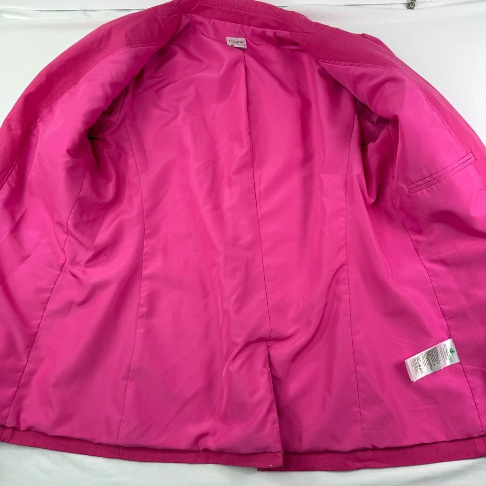 J.Crew Parke Blazer Bright Pink Linen Cotton Blend Single Button Jacket Womens